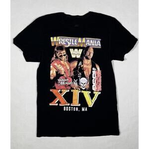 WWE WrestleMania XIV 1998 T-Shirt Shawn Michaels vs Stone Cold Black Small